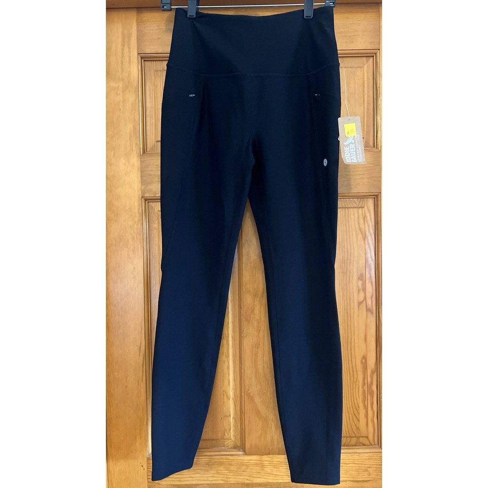 Eddie Bauer Trail Tight Women's Black Leggings Zipper Pockets Sz Small